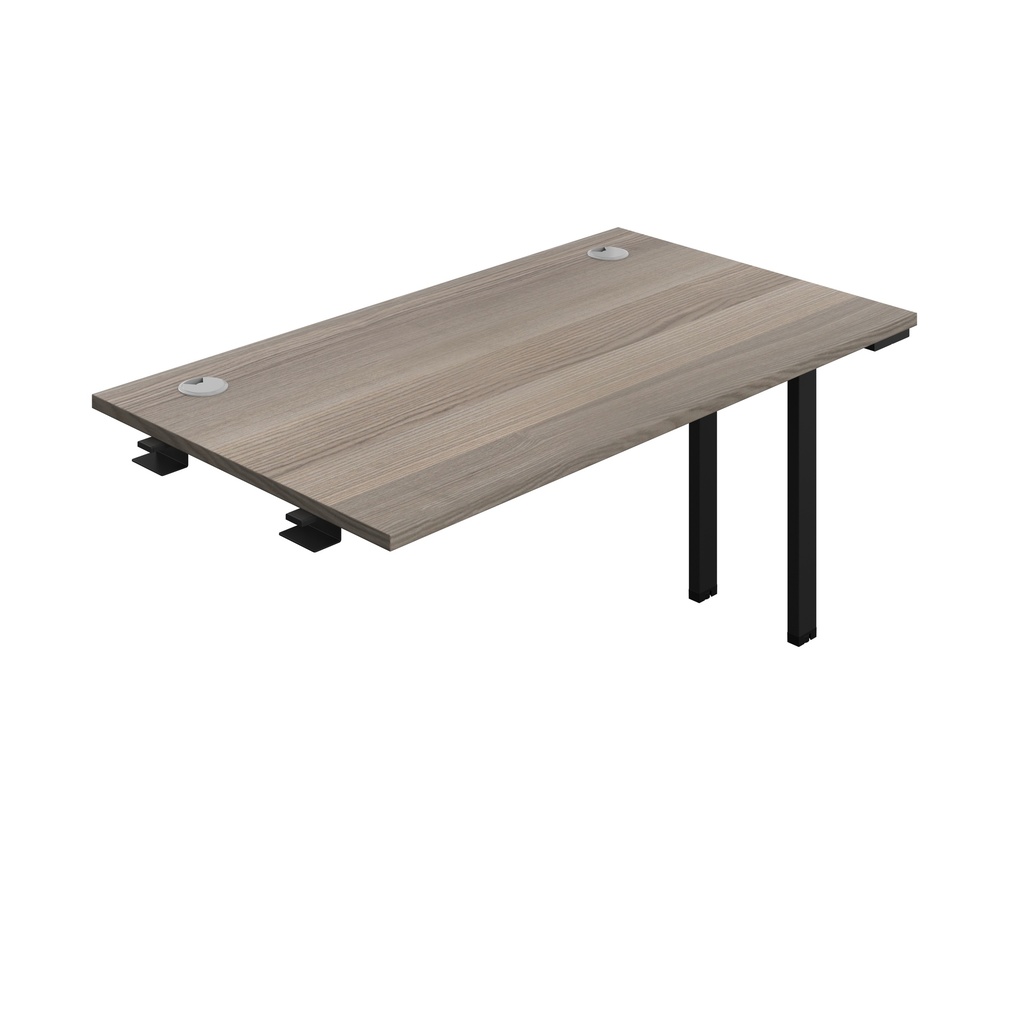 Synergy Bench Extension With Cable Ports: 1 Person (Fsc) | 1400 X 800 | Grey Oak/Black