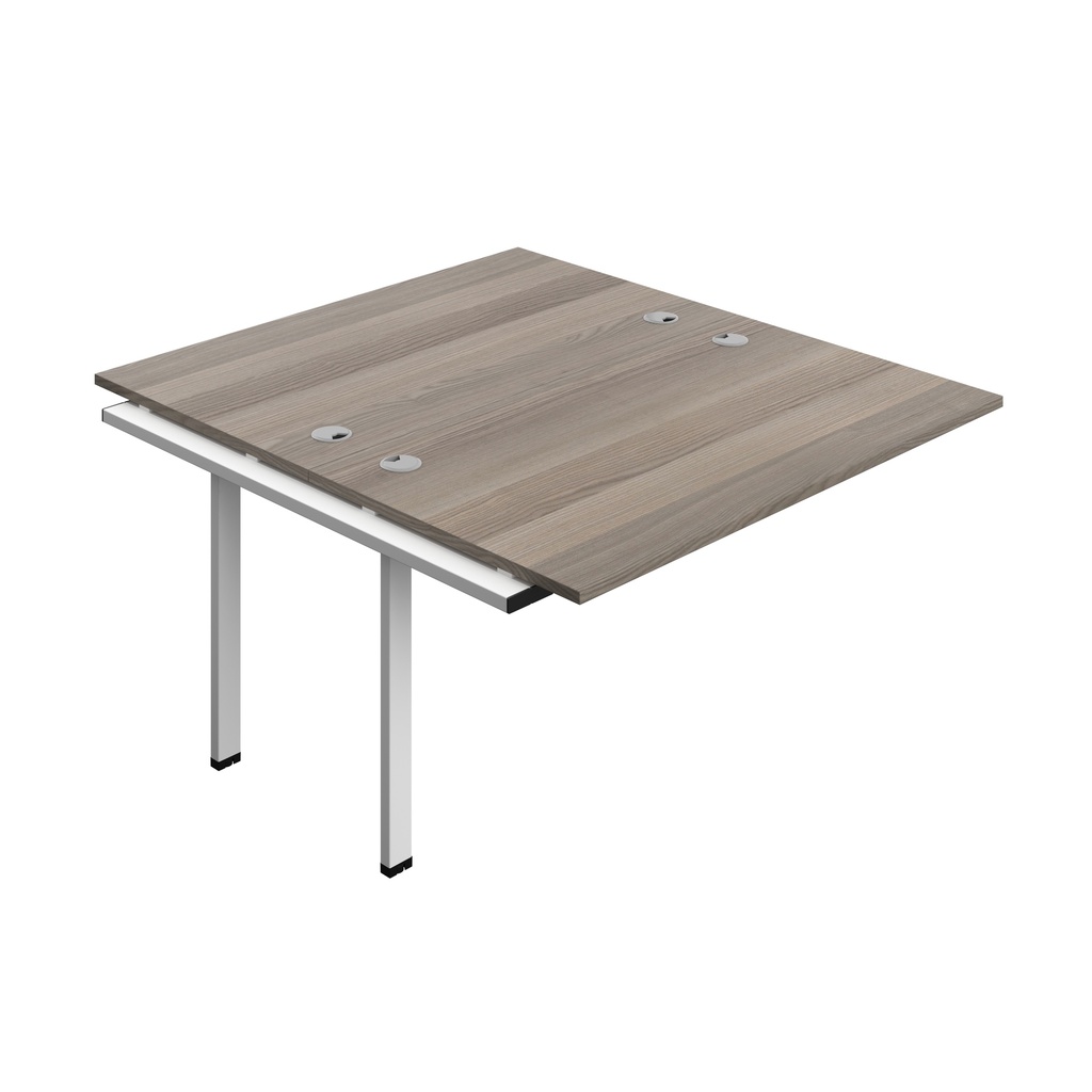 Synergy Bench Extension With Cable Ports: 2 Person (Fsc) | 1400 X 800 | Grey Oak/Black