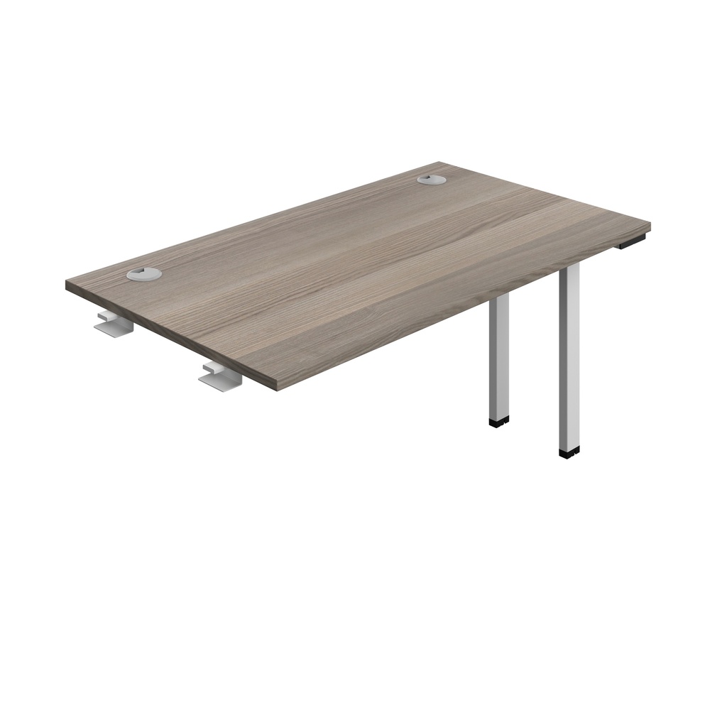 Synergy Bench Extension With Cable Ports: 1 Person (Fsc) | 1400 X 800 | Grey Oak/Silver