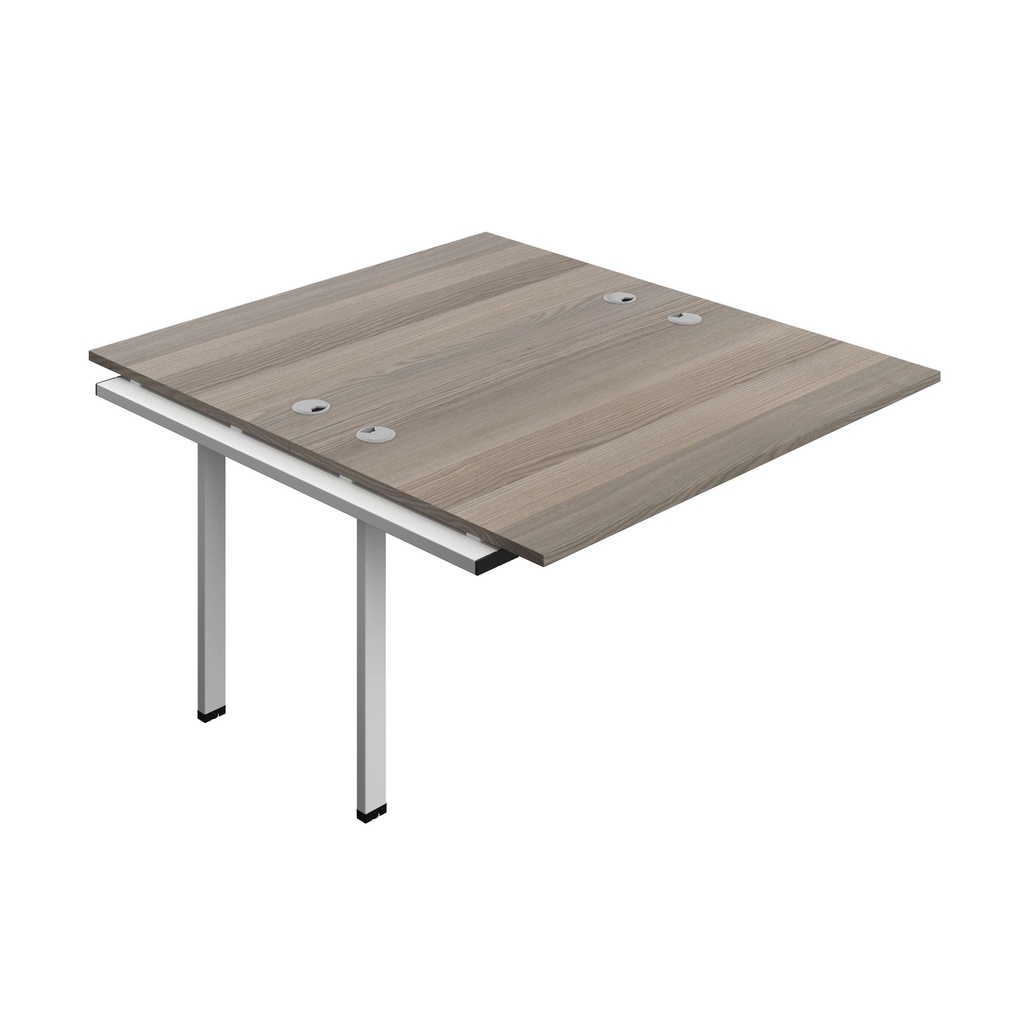 Synergy Bench Extension With Cable Ports: 2 Person (Fsc) | 1400 X 800 | Grey Oak/White