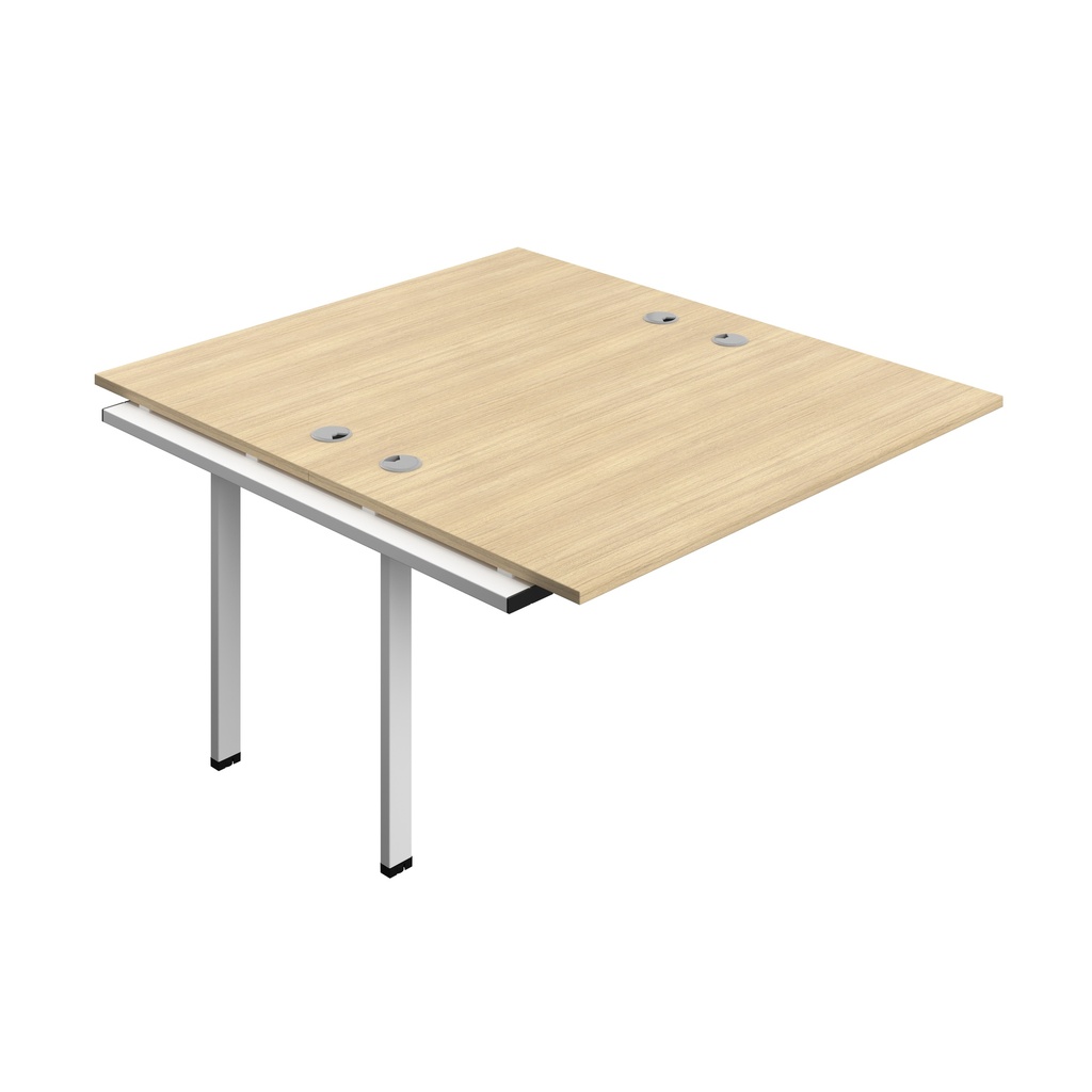 Synergy Bench Extension With Cable Ports: 2 Person (Fsc) | 1400 X 800 | Nova Oak/Black