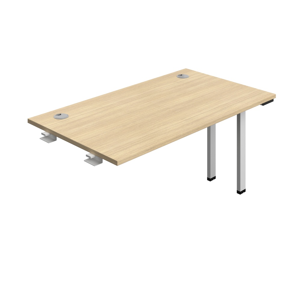 Synergy Bench Extension With Cable Ports: 1 Person (Fsc) | 1400 X 800 | Nova Oak/Silver