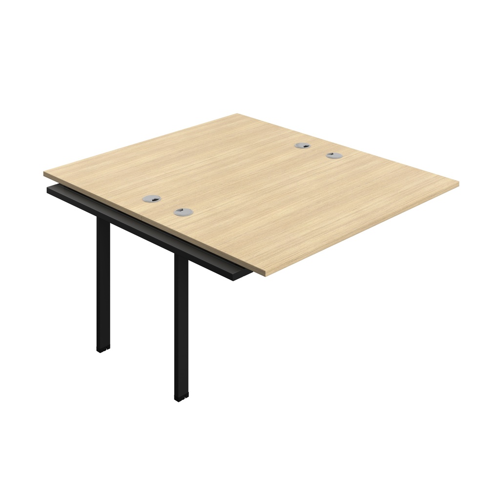 Synergy Bench Extension With Cable Ports: 2 Person (Fsc) | 1400 X 800 | Nova Oak/Silver