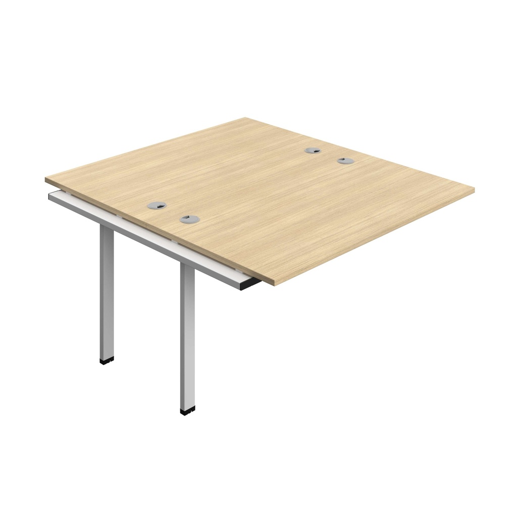 Synergy Bench Extension With Cable Ports: 2 Person (Fsc) | 1400 X 800 | Nova Oak/White