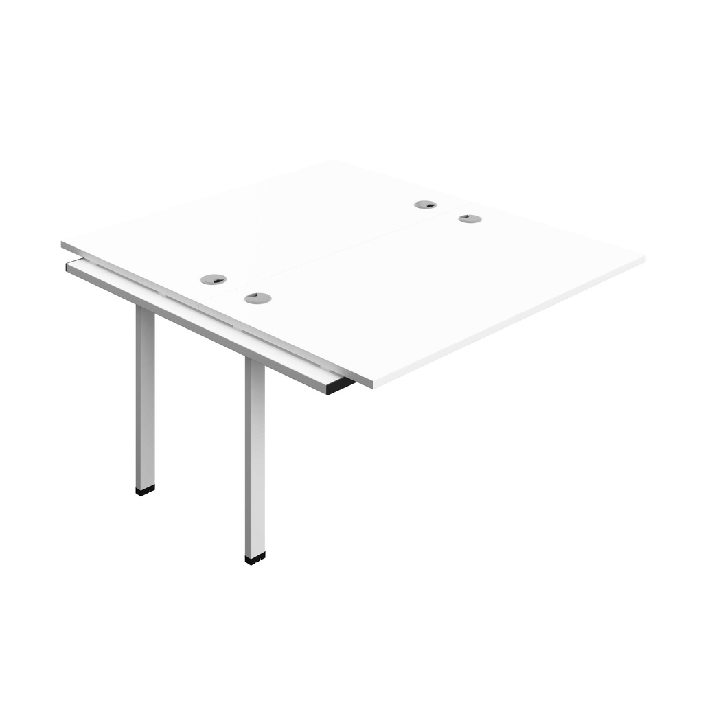 Synergy Bench Extension With Cable Ports: 2 Person (Fsc) | 1400 X 800 | White/Black