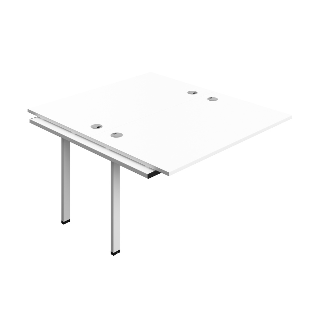 Synergy Bench Extension With Cable Ports: 2 Person (Fsc) | 1400 X 800 | White/Black