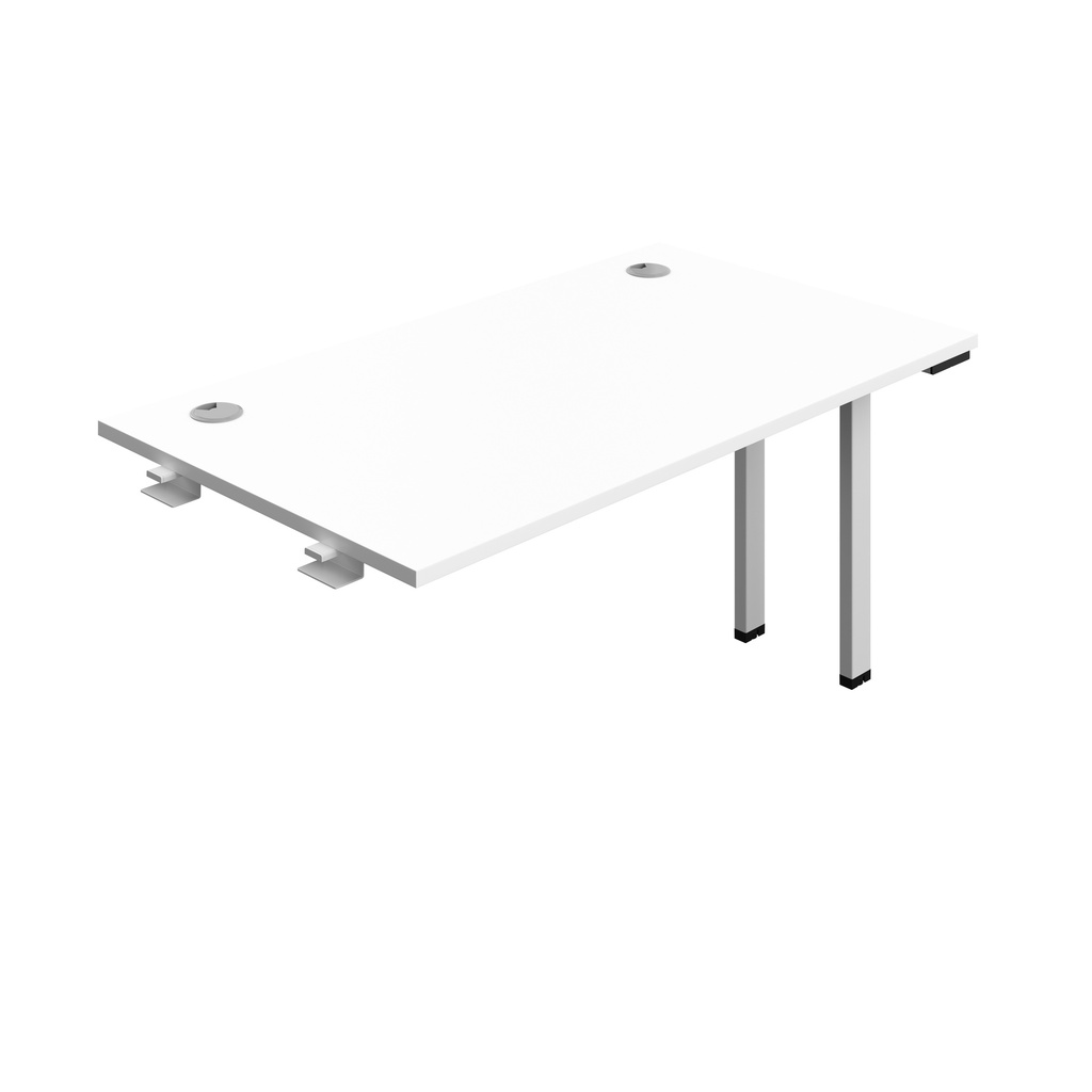 Synergy Bench Extension With Cable Ports: 1 Person (Fsc) | 1400 X 800 | White/Silver
