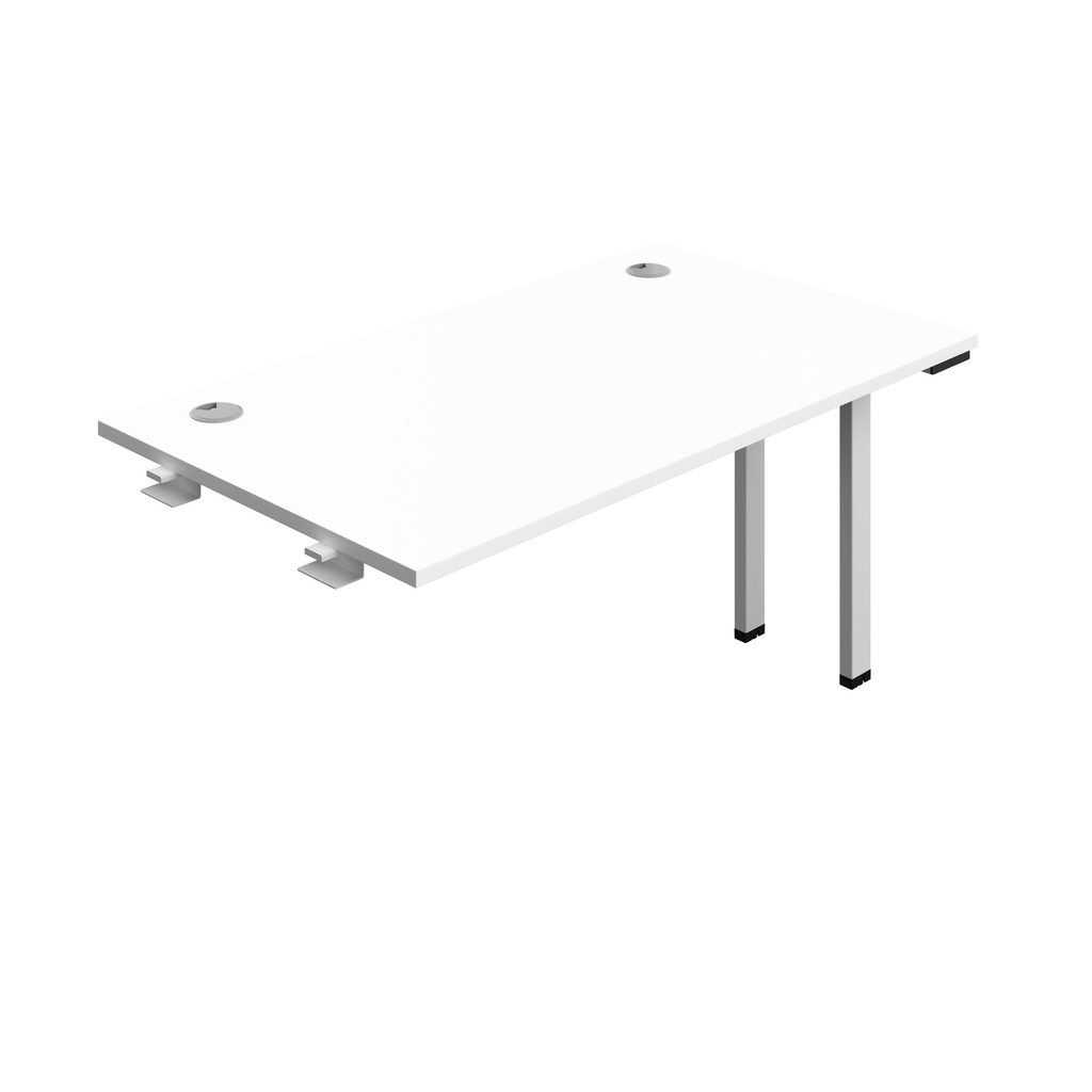 Synergy Bench Extension With Cable Ports: 1 Person (Fsc) | 1400 X 800 | White/Silver