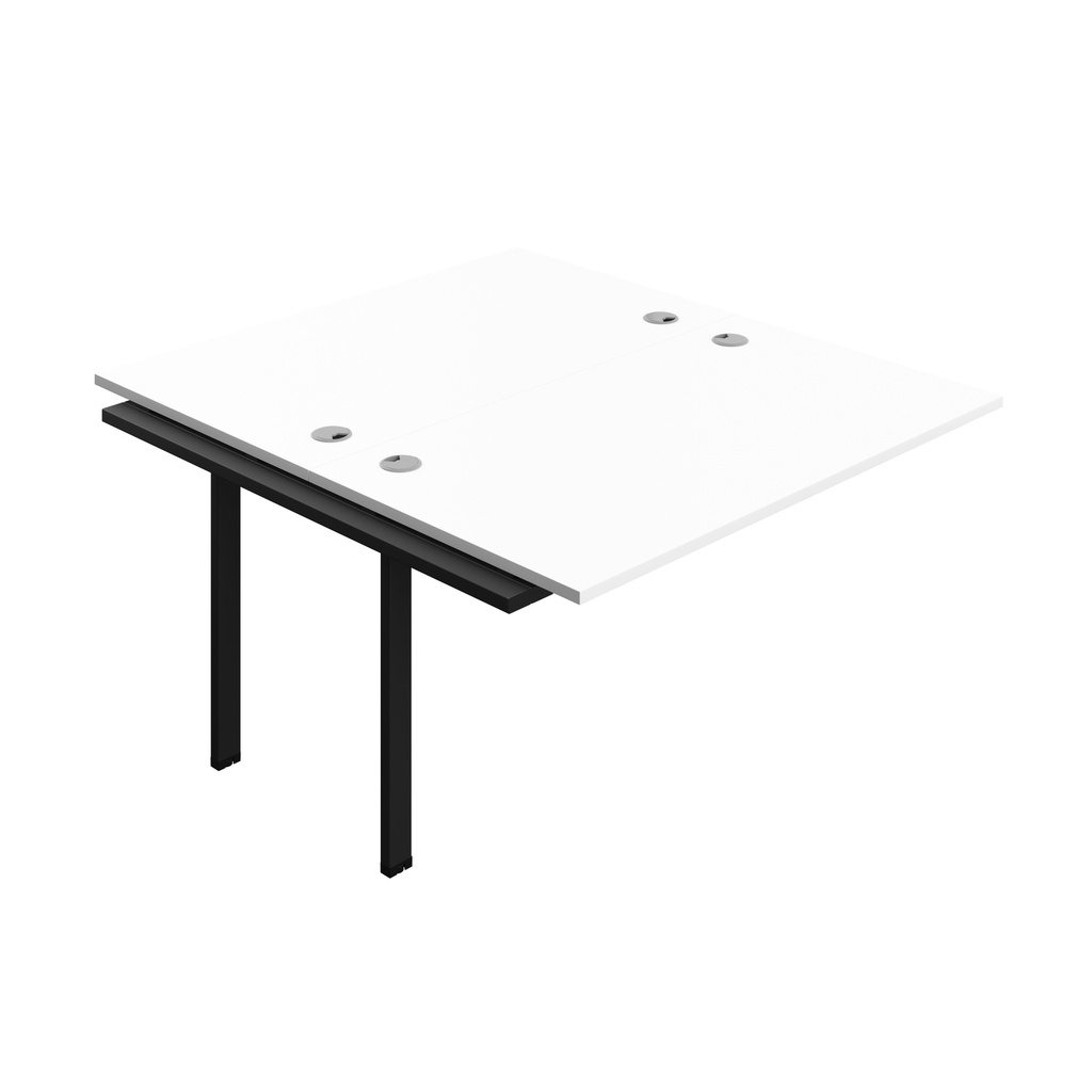 Synergy Bench Extension With Cable Ports: 2 Person (Fsc) | 1400 X 800 | White/Silver