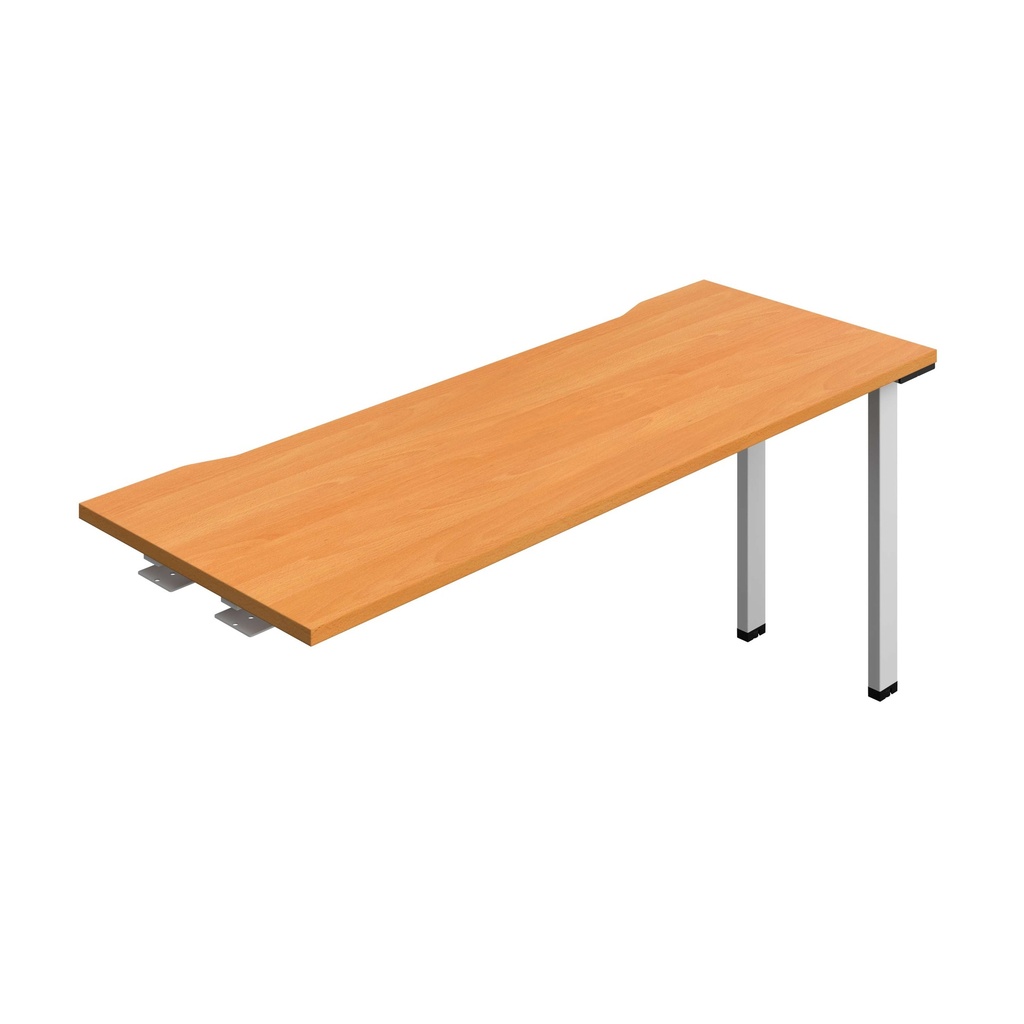Synergy Bench Extension With Cut Out: 1 Person (Fsc) | 1600 X 600 | Beech/Silver
