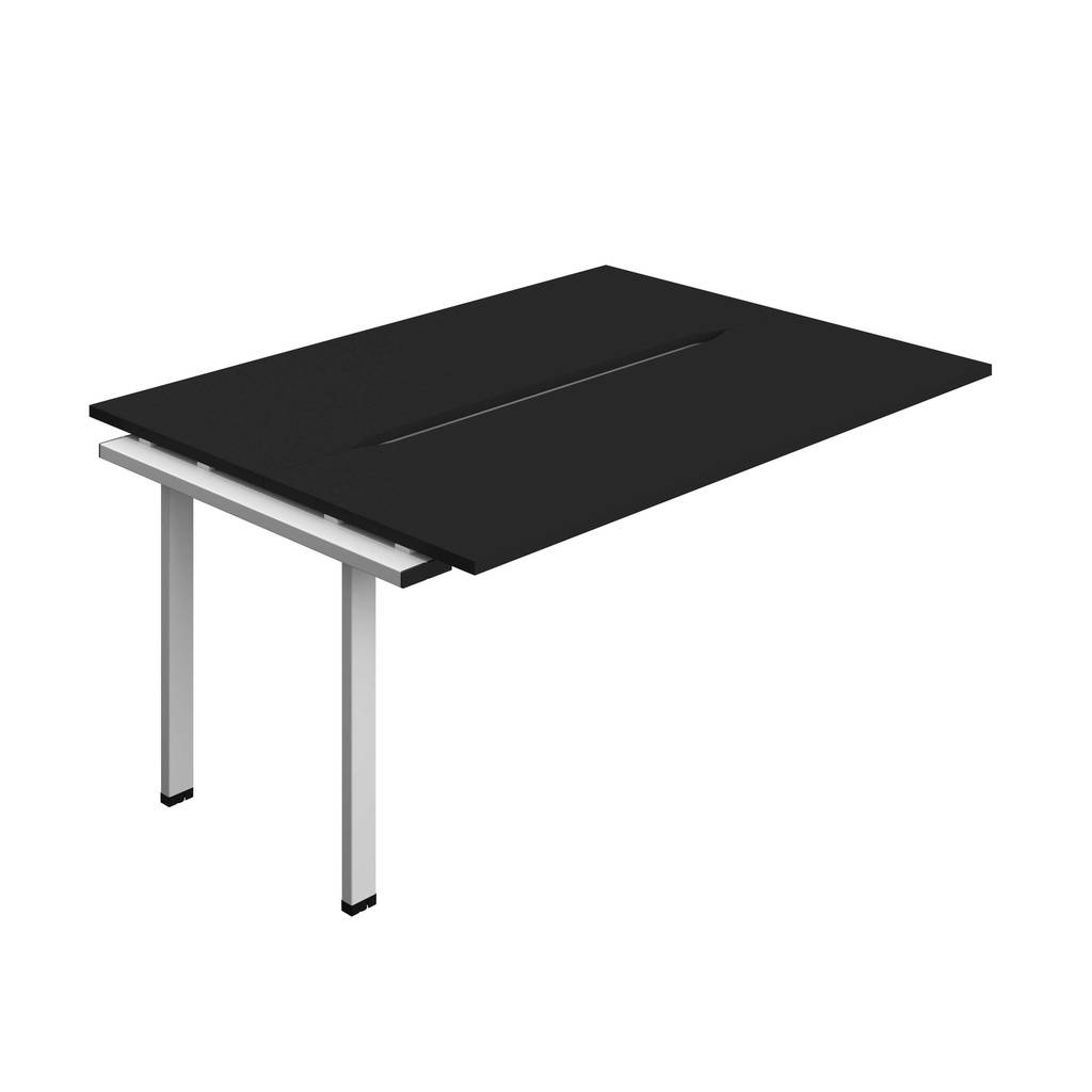 Synergy Bench Extension With Cut Out: 2 Person (Fsc) | 1600 X 600 | Black/Silver