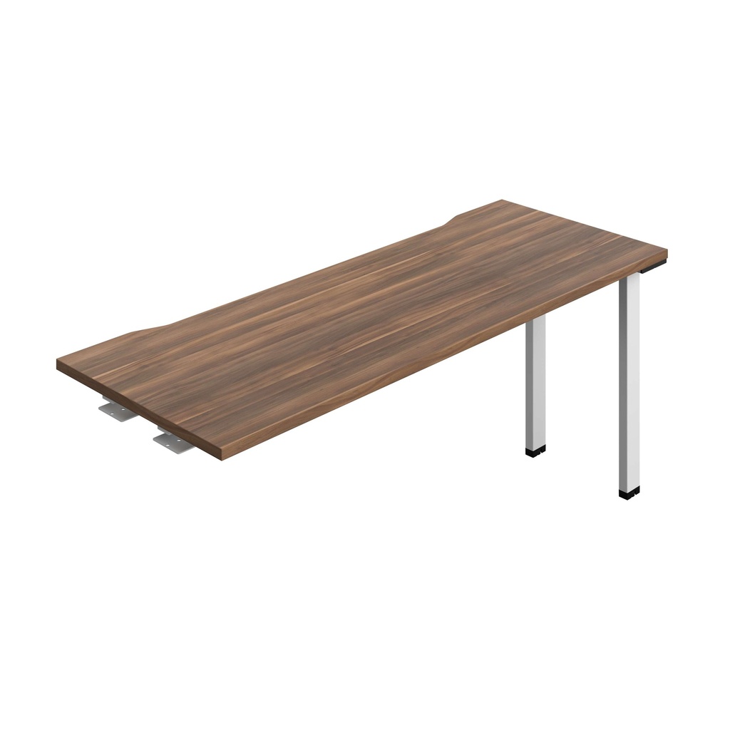 Synergy Bench Extension With Cut Out: 1 Person (Fsc) | 1600 X 600 | Dark Walnut/White
