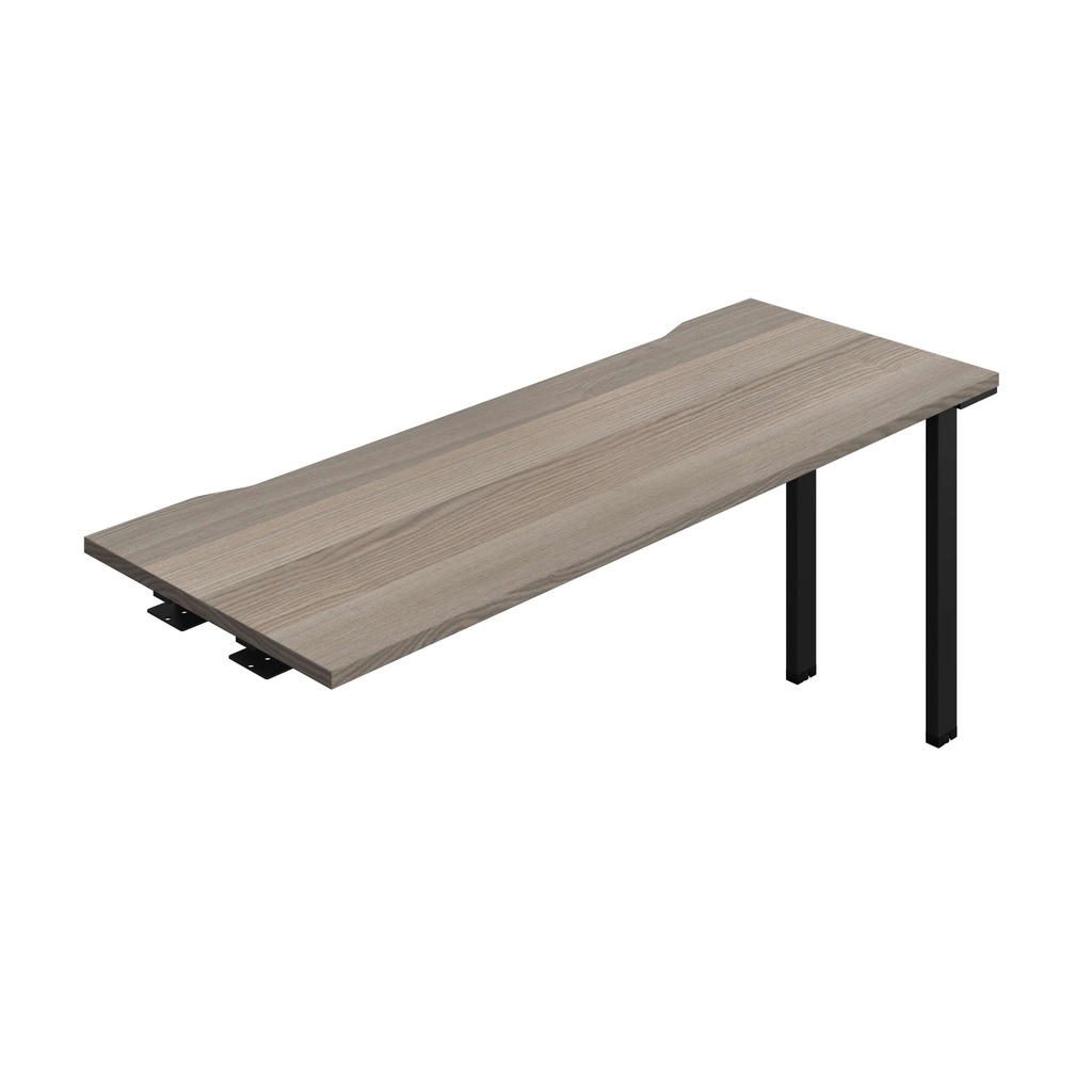 Synergy Bench Extension With Cut Out: 1 Person (Fsc) | 1600 X 600 | Grey Oak/Black