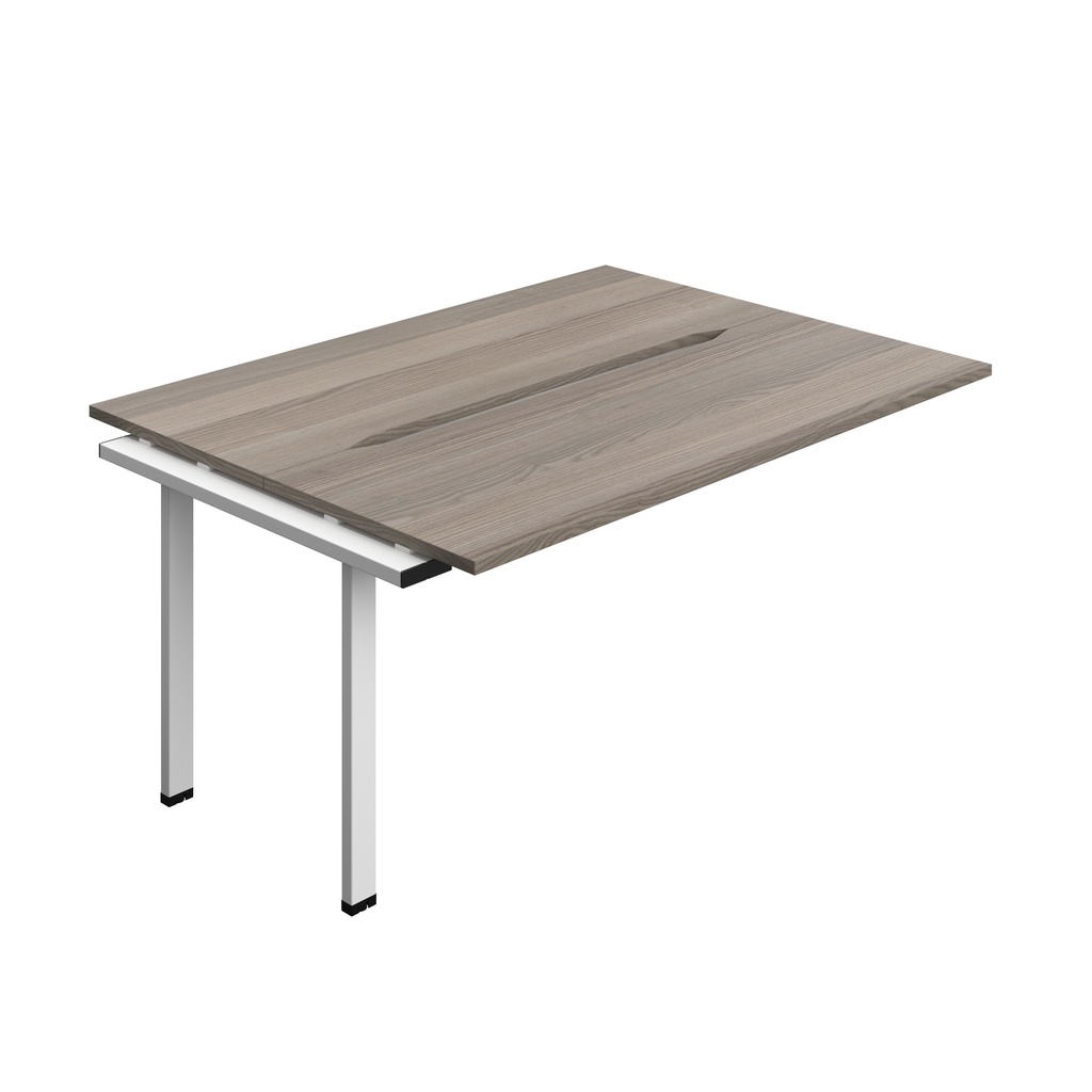 Synergy Bench Extension With Cut Out: 2 Person (Fsc) | 1600 X 600 | Grey Oak/White