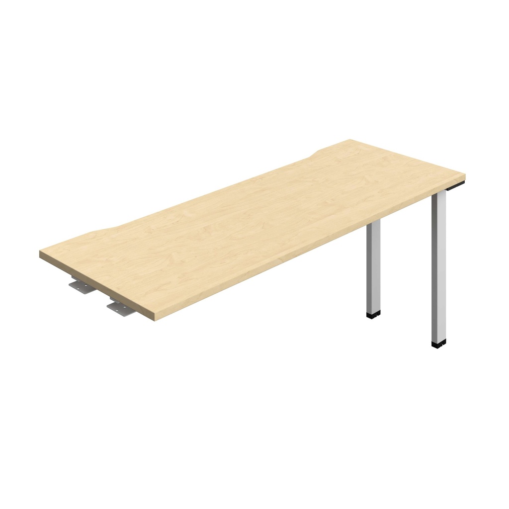 Synergy Bench Extension With Cut Out: 1 Person (Fsc) | 1600 X 600 | Maple/Silver