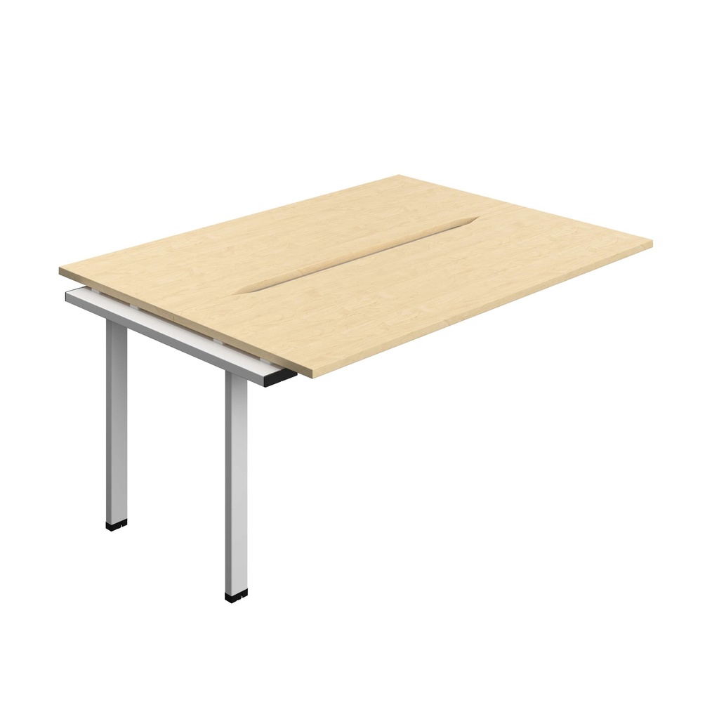 Synergy Bench Extension With Cut Out: 2 Person (Fsc) | 1600 X 600 | Maple/Silver