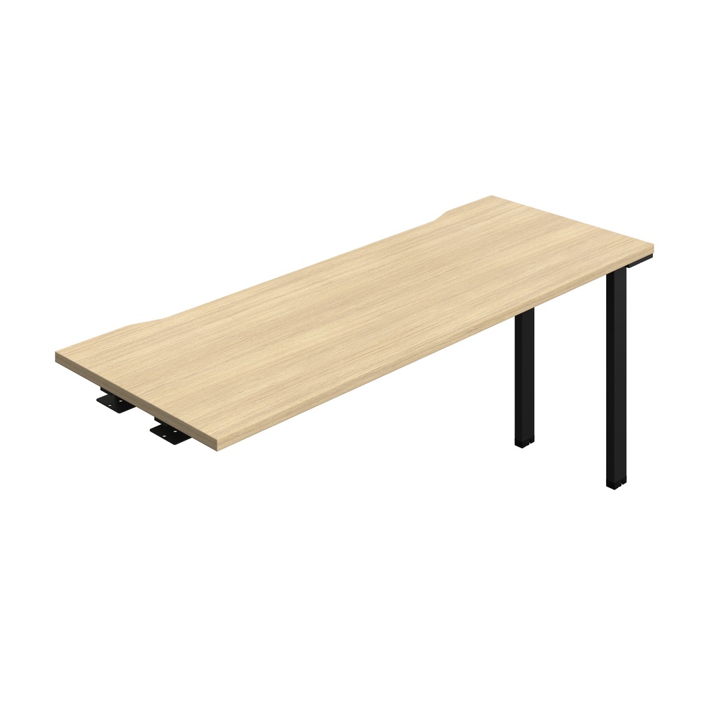 Synergy Bench Extension With Cut Out: 1 Person (Fsc) | 1600 X 600 | Nova Oak/Black