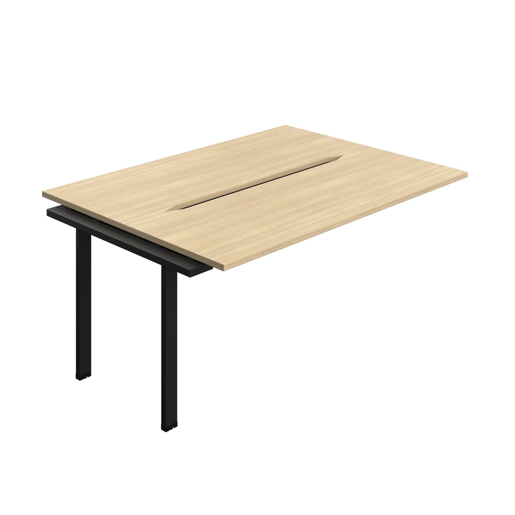 Synergy Bench Extension With Cut Out: 2 Person (Fsc) | 1600 X 600 | Nova Oak/Black