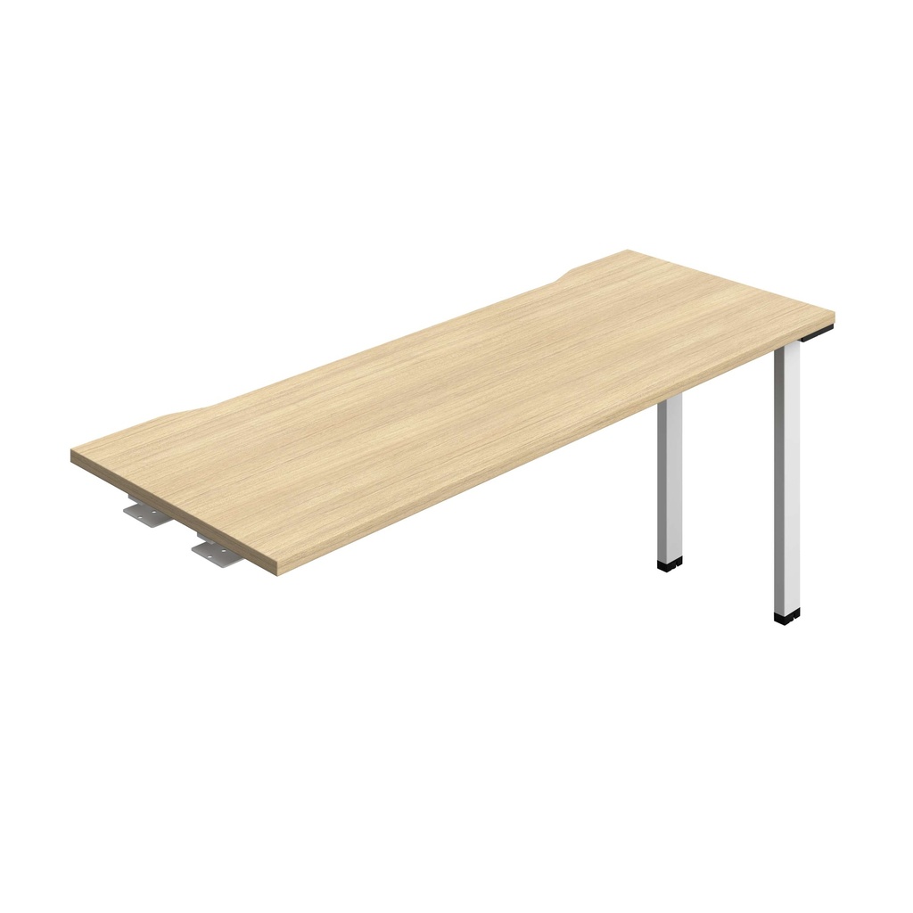 Synergy Bench Extension With Cut Out: 1 Person (Fsc) | 1600 X 600 | Nova Oak/White