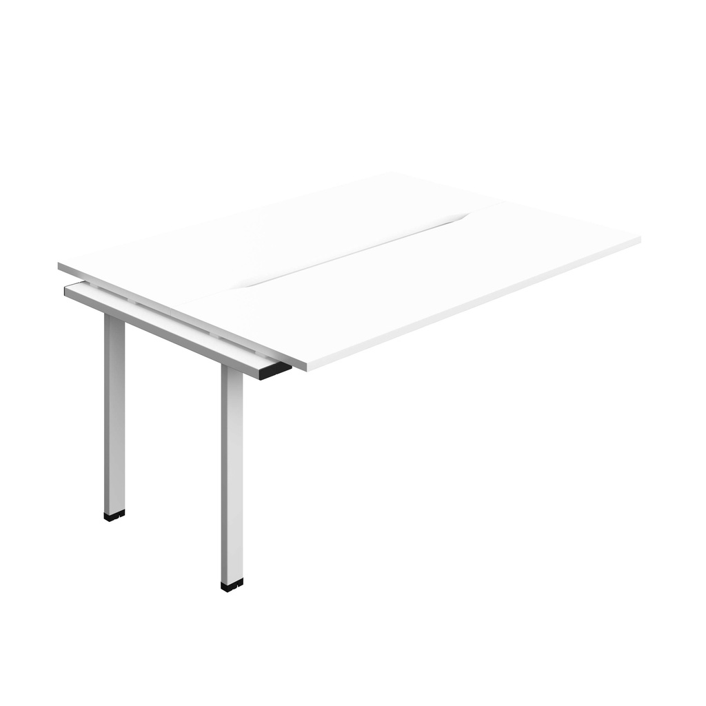 Synergy Bench Extension With Cut Out: 2 Person (Fsc) | 1600 X 600 | White/White