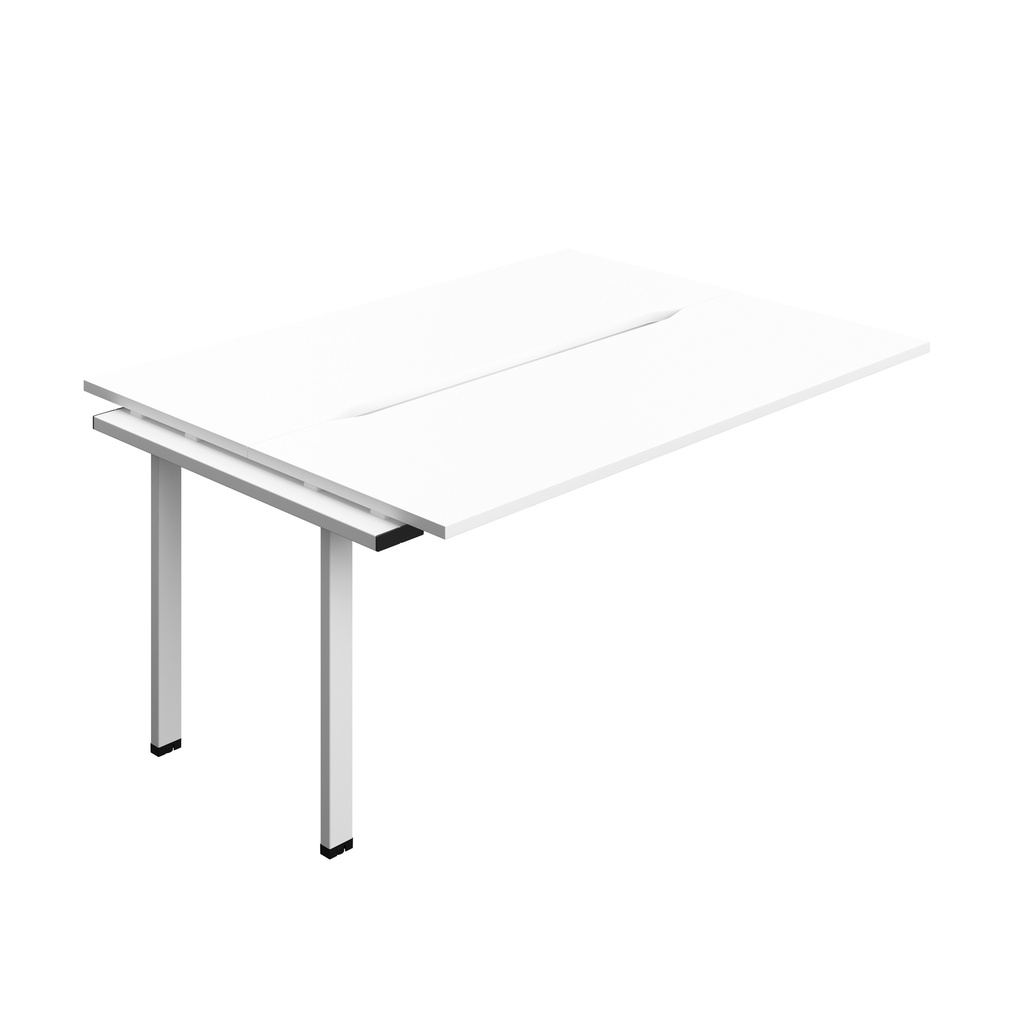Synergy Bench Extension With Cut Out: 2 Person (Fsc) | 1600 X 600 | White/White