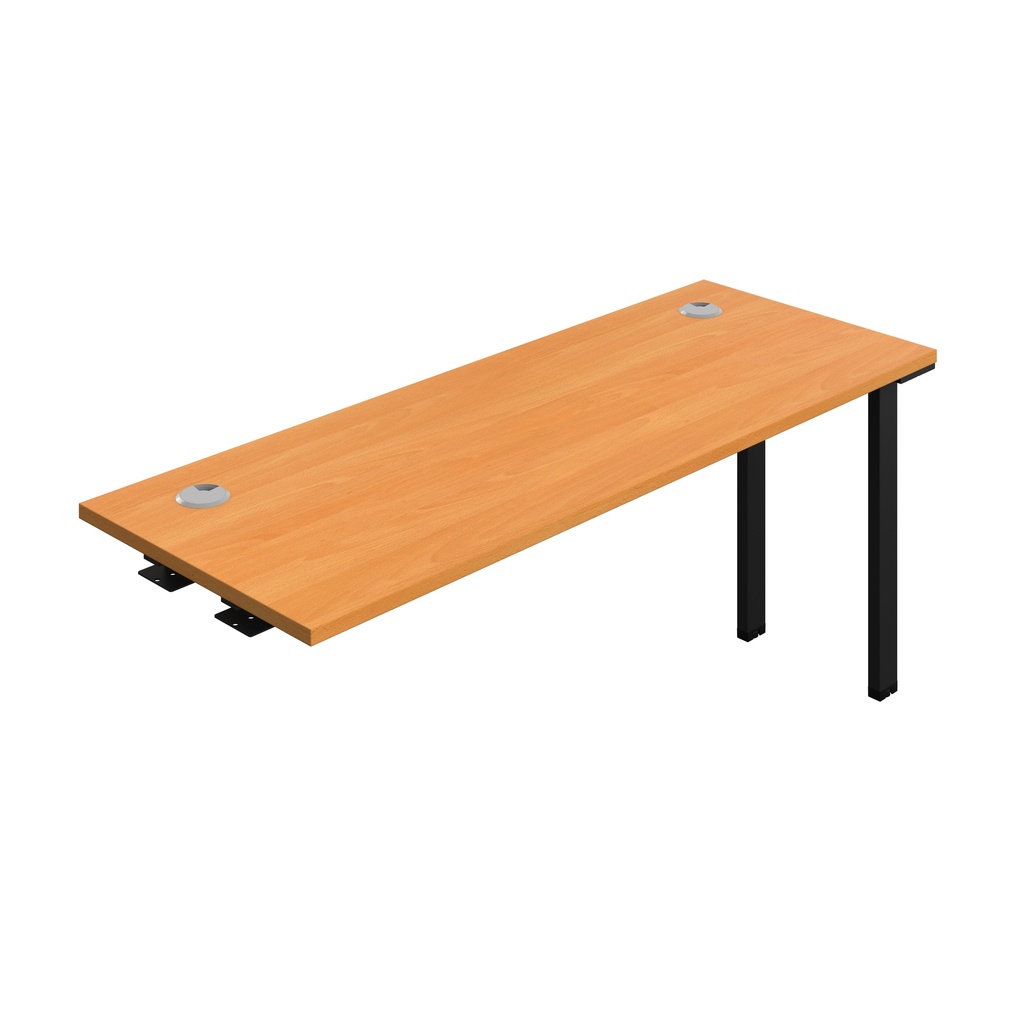 Synergy Bench Extension With Cable Ports: 1 Person (Fsc) | 1600 X 600 | Beech/Black