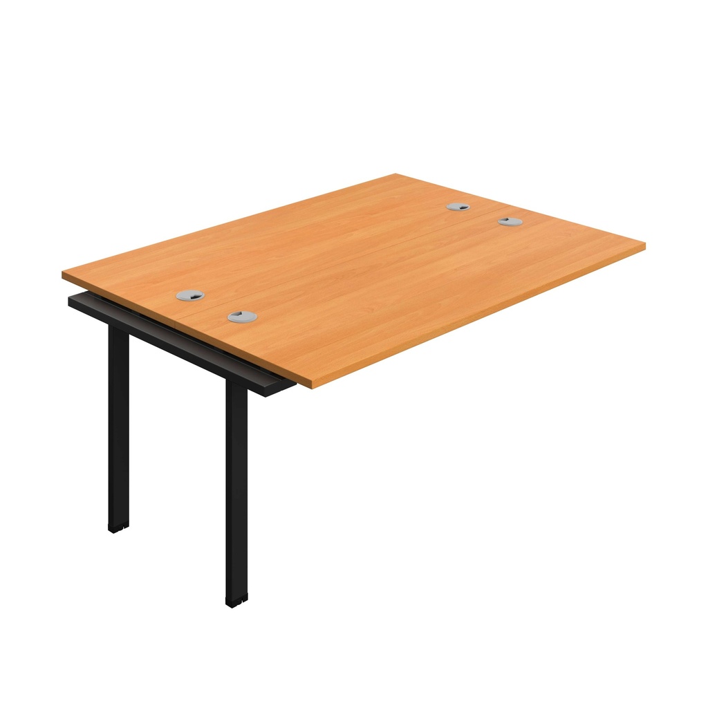 Synergy Bench Extension With Cable Ports: 2 Person (Fsc) | 1600 X 600 | Beech/Black