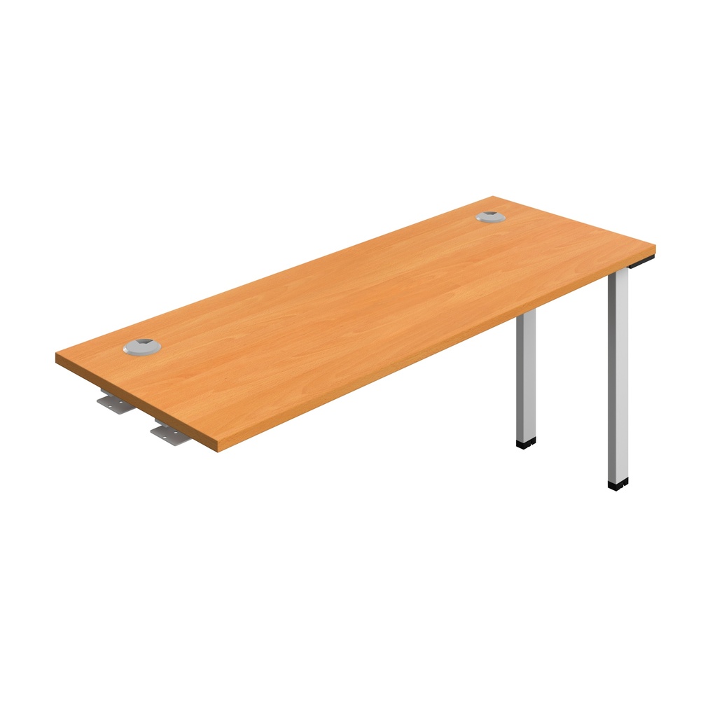 Synergy Bench Extension With Cable Ports: 1 Person (Fsc) | 1600 X 600 | Beech/Silver