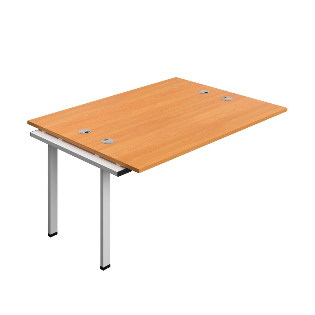 Synergy Bench Extension With Cable Ports: 2 Person (Fsc) | 1600 X 600 | Beech/Silver