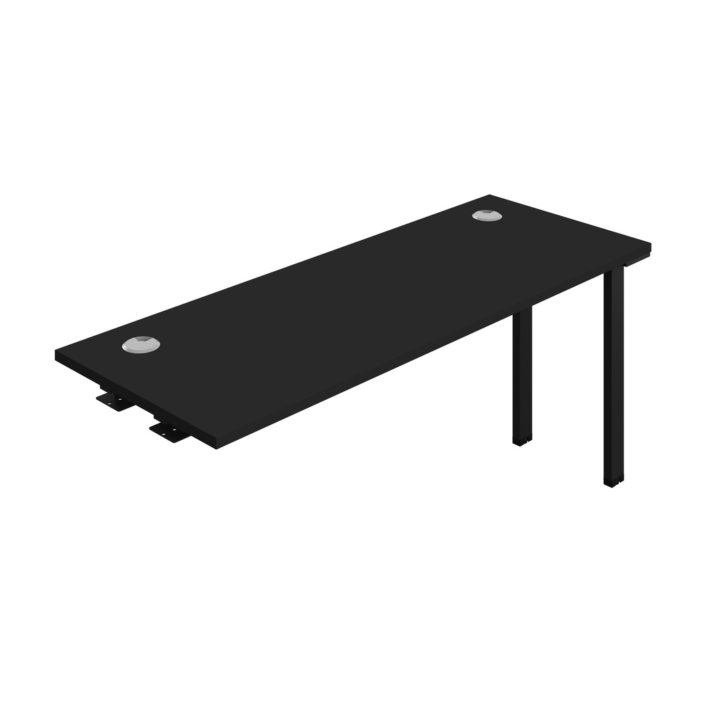 Synergy Bench Extension With Cable Ports: 1 Person (Fsc) | 1600 X 600 | Black/Black