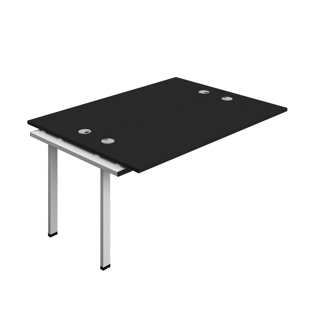 Synergy Bench Extension With Cable Ports: 2 Person (Fsc) | 1600 X 600 | Black/Silver