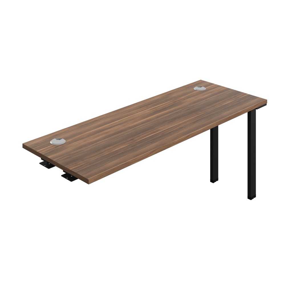 Synergy Bench Extension With Cable Ports: 1 Person (Fsc) | 1600 X 600 | Dark Walnut/Black
