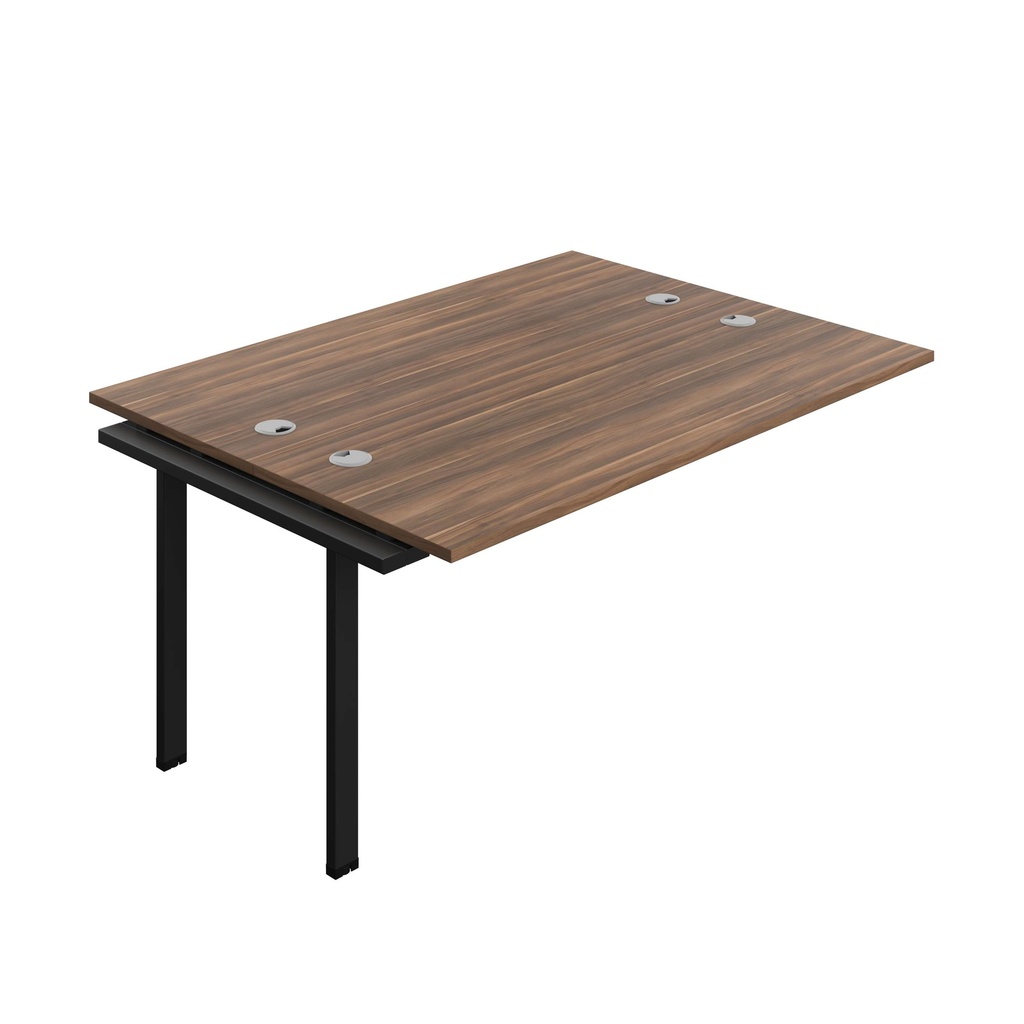 Synergy Bench Extension With Cable Ports: 2 Person (Fsc) | 1600 X 600 | Dark Walnut/Black
