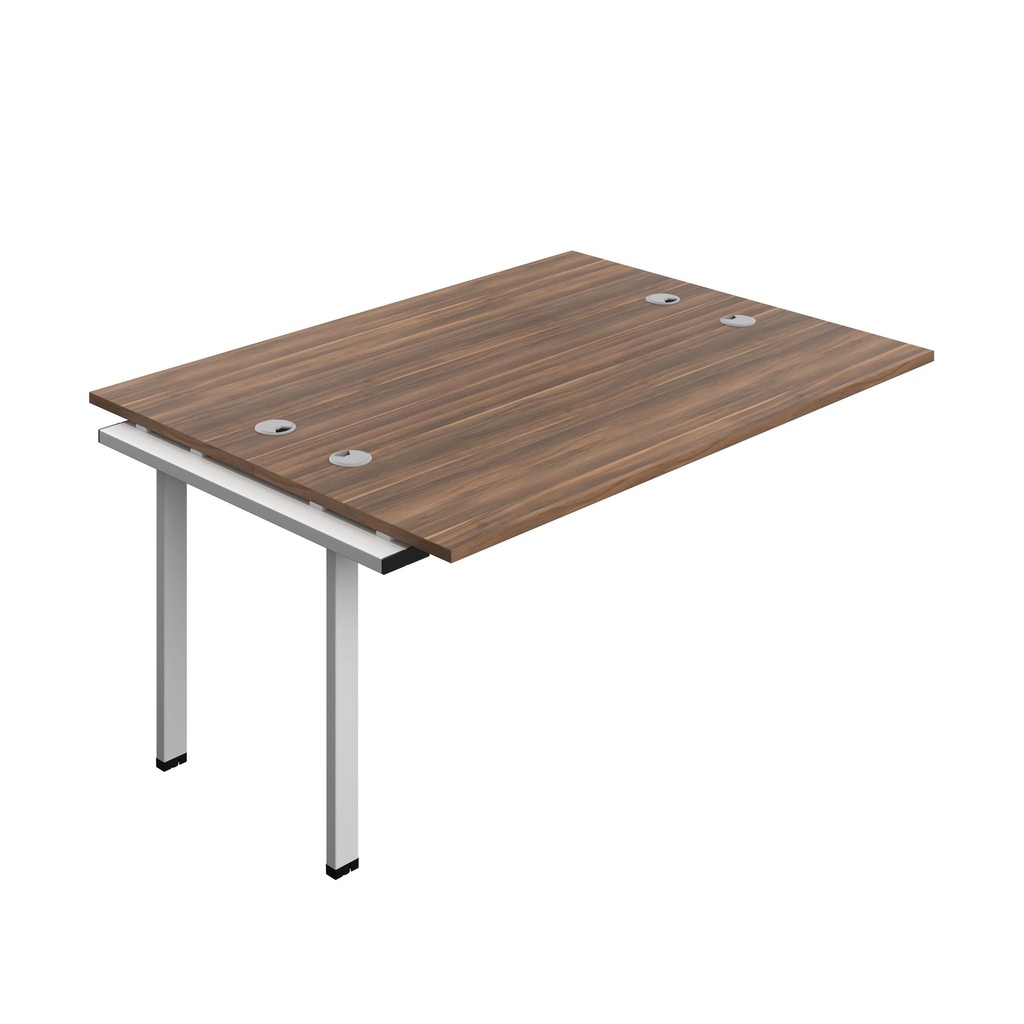 Synergy Bench Extension With Cable Ports: 2 Person (Fsc) | 1600 X 600 | Dark Walnut/Silver
