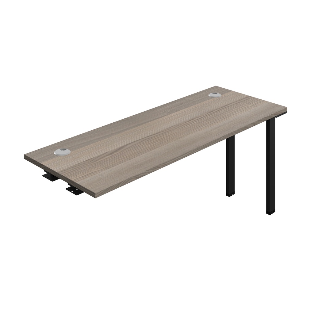 Synergy Bench Extension With Cable Ports: 1 Person (Fsc) | 1600 X 600 | Grey Oak/Black