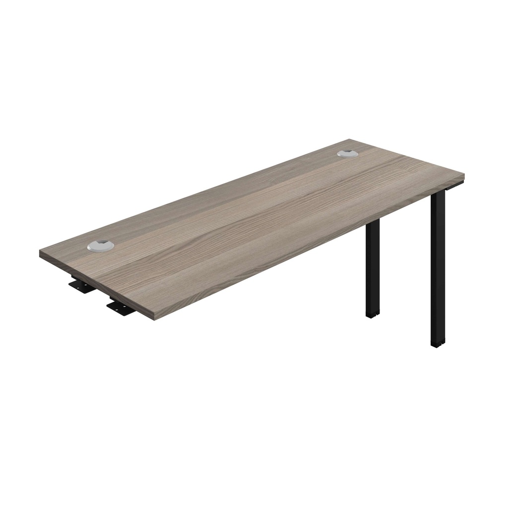 Synergy Bench Extension With Cable Ports: 1 Person (Fsc) | 1600 X 600 | Grey Oak/Black