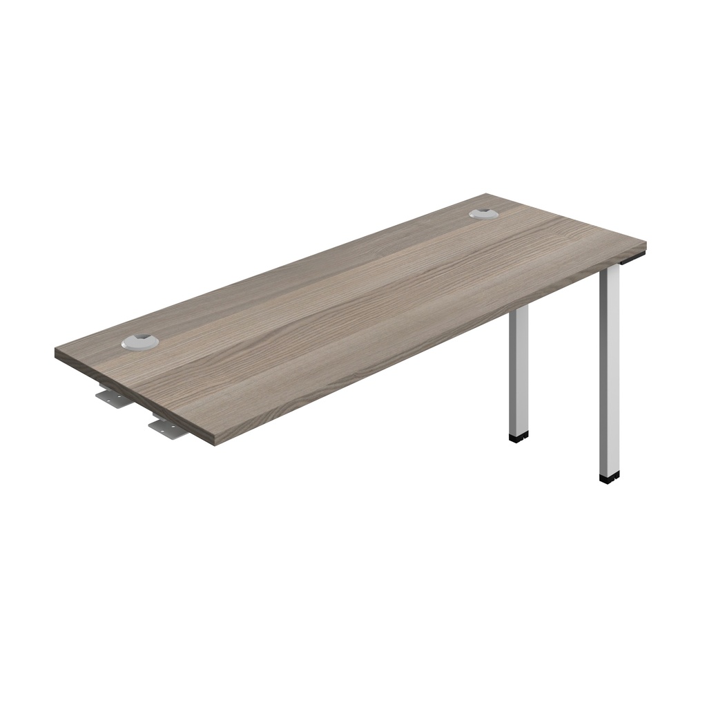 Synergy Bench Extension With Cable Ports: 1 Person (Fsc) | 1600 X 600 | Grey Oak/Silver