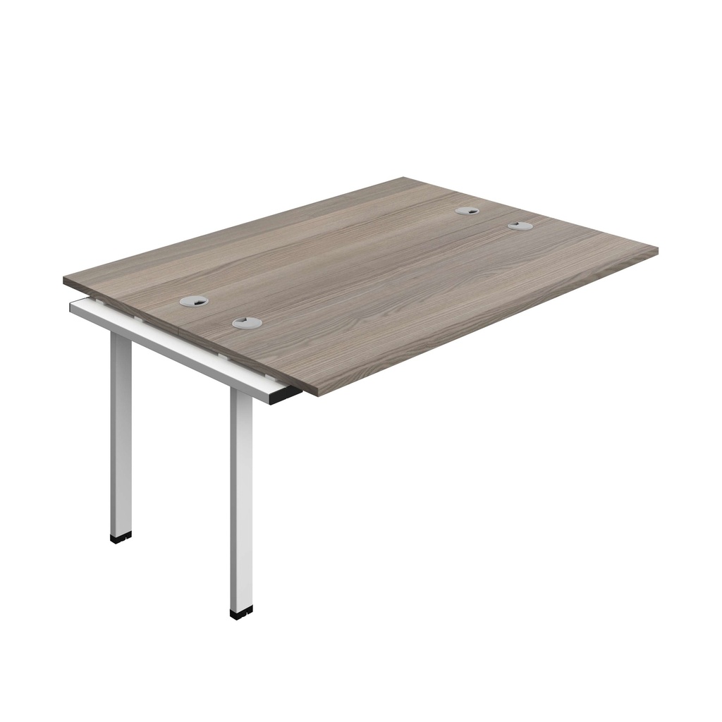 Synergy Bench Extension With Cable Ports: 2 Person (Fsc) | 1600 X 600 | Grey Oak/White