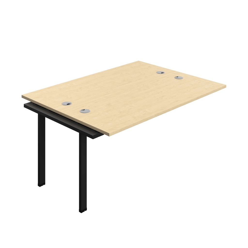 Synergy Bench Extension With Cable Ports: 2 Person (Fsc) | 1600 X 600 | Maple/Black