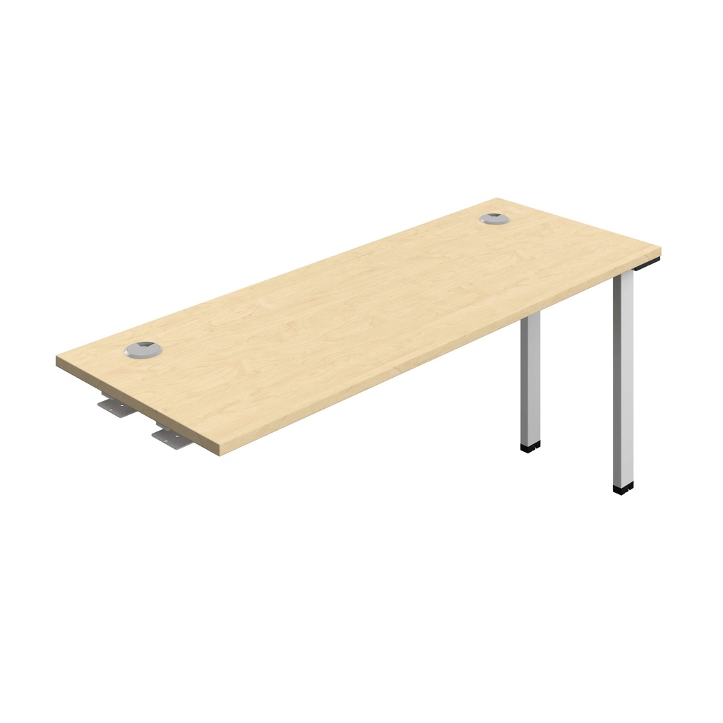 Synergy Bench Extension With Cable Ports: 1 Person (Fsc) | 1600 X 600 | Maple/Silver