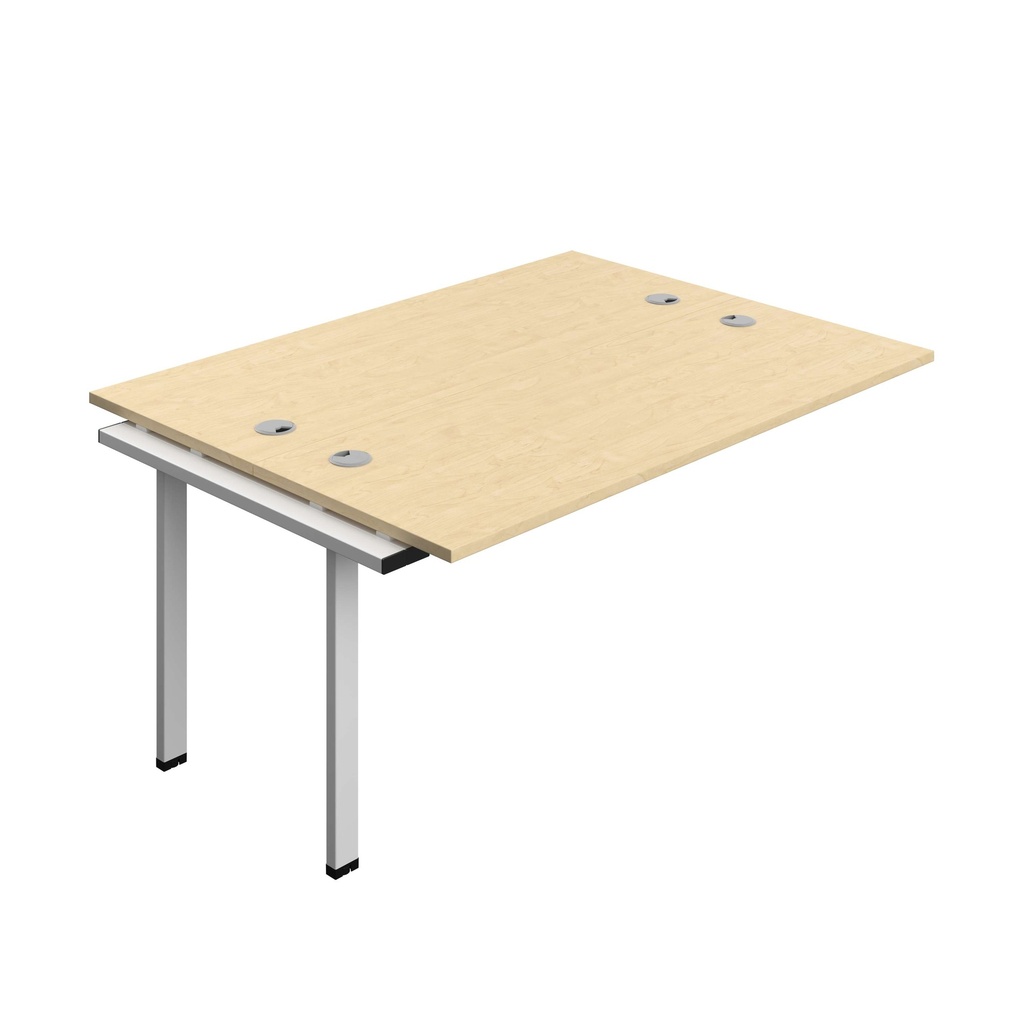 Synergy Bench Extension With Cable Ports: 2 Person (Fsc) | 1600 X 600 | Maple/Silver