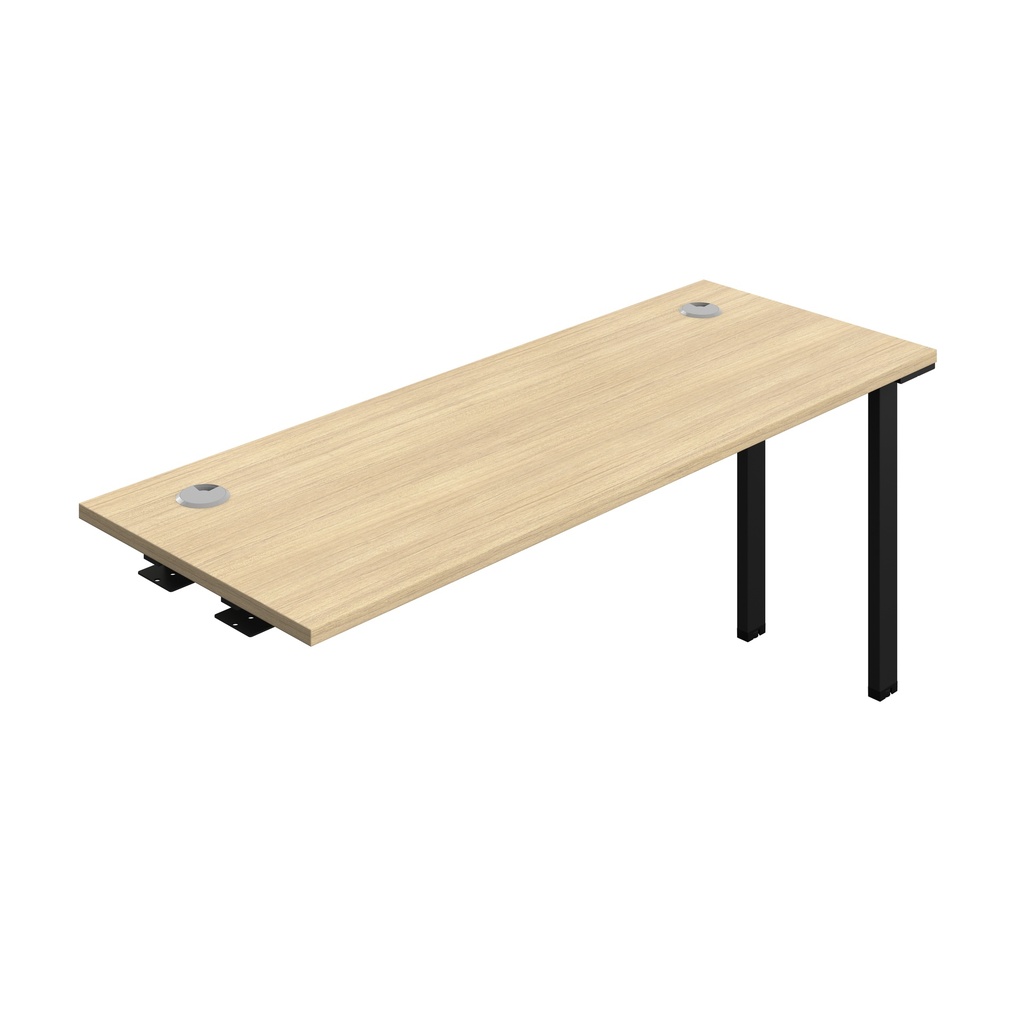 Synergy Bench Extension With Cable Ports: 1 Person (Fsc) | 1600 X 600 | Nova Oak/Black
