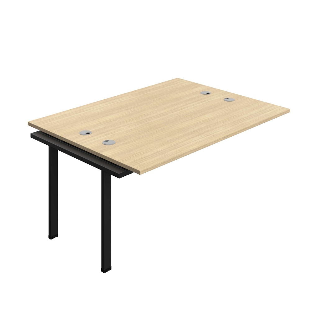 Synergy Bench Extension With Cable Ports: 2 Person (Fsc) | 1600 X 600 | Nova Oak/Black