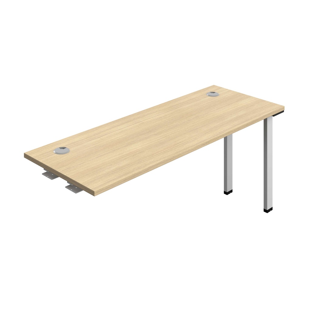 Synergy Bench Extension With Cable Ports: 1 Person (Fsc) | 1600 X 600 | Nova Oak/Silver