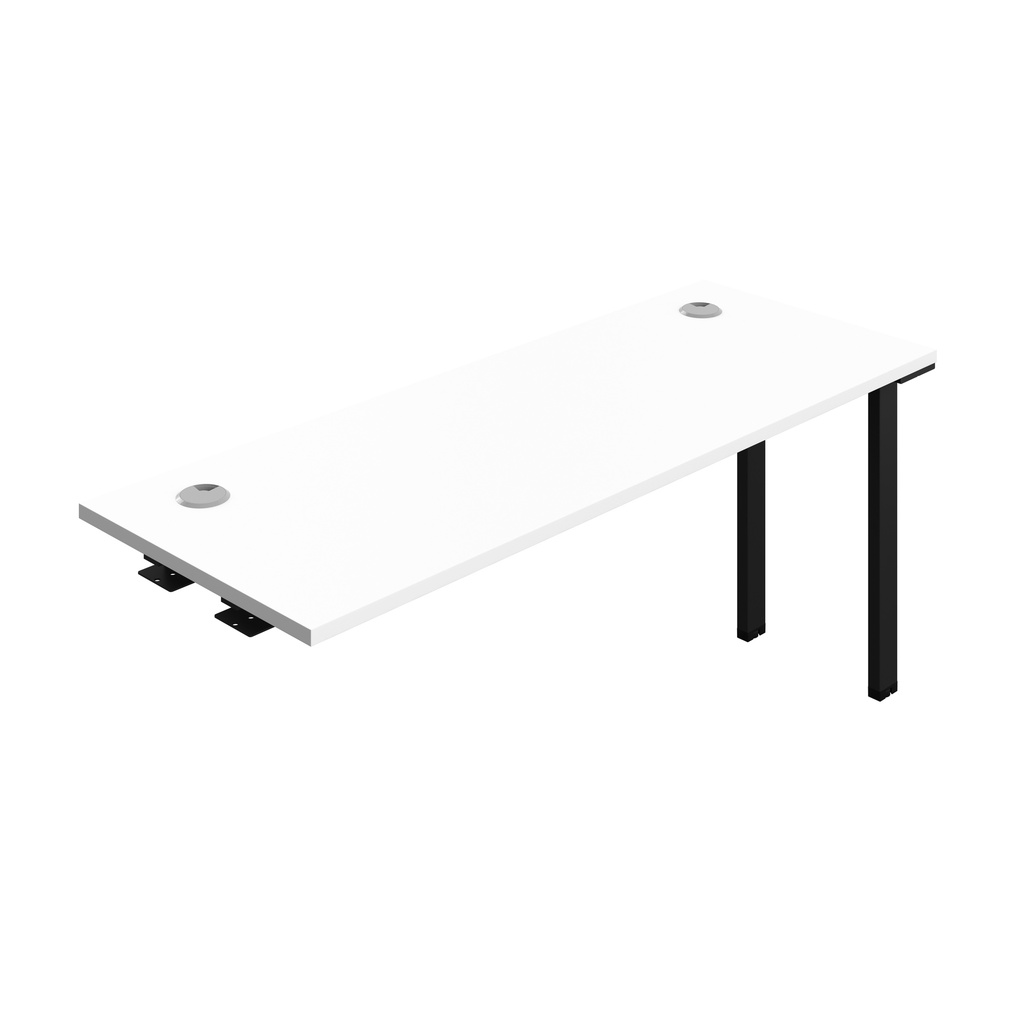 Synergy Bench Extension With Cable Ports: 1 Person (Fsc) | 1600 X 600 | White/Black