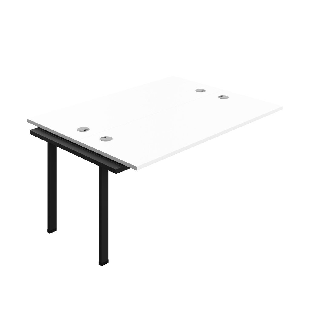 Synergy Bench Extension With Cable Ports: 2 Person (Fsc) | 1600 X 600 | White/Black