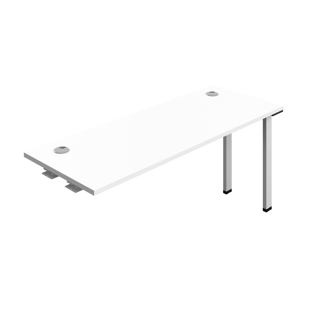 Synergy Bench Extension With Cable Ports: 1 Person (Fsc) | 1600 X 600 | White/Silver