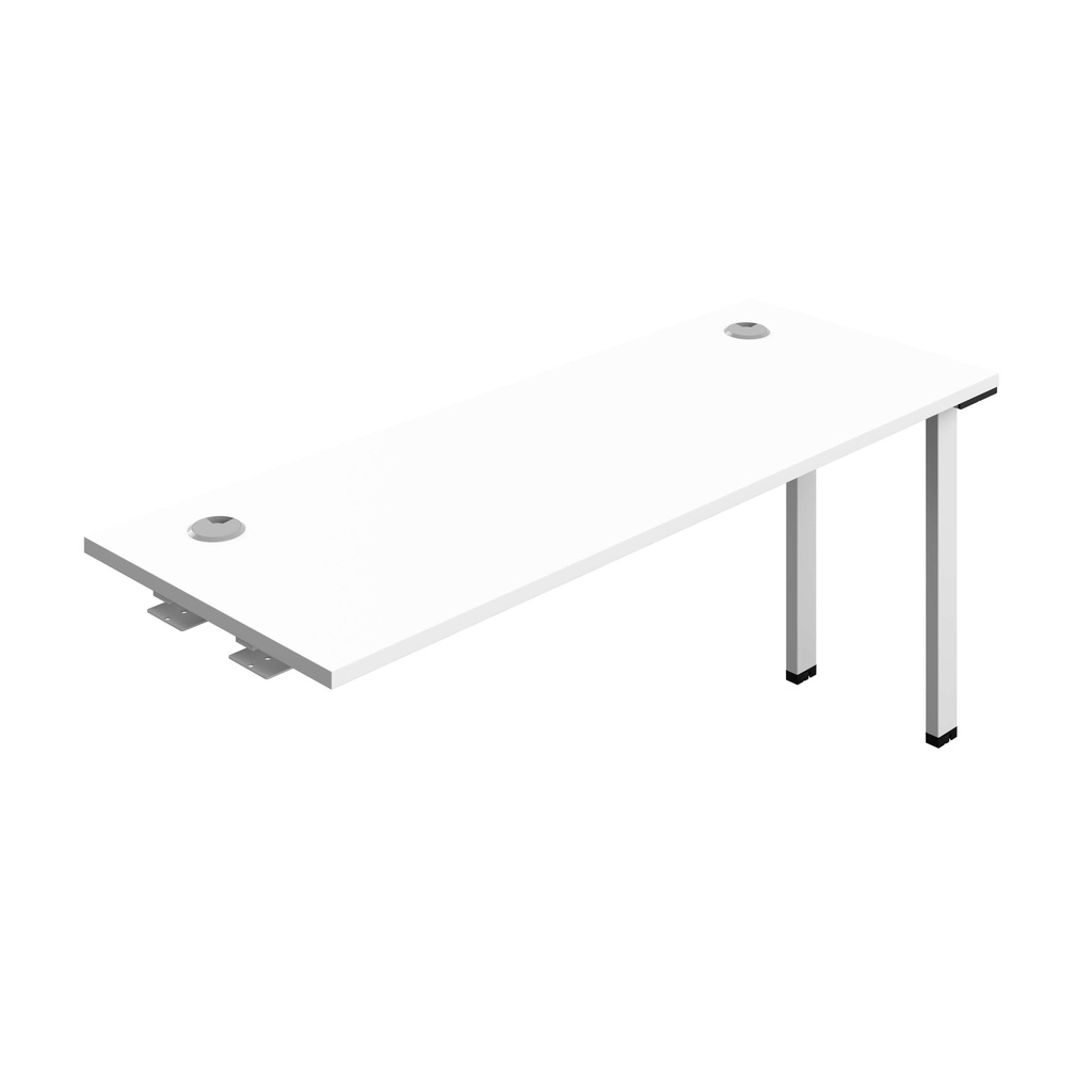 Synergy Bench Extension With Cable Ports: 1 Person (Fsc) | 1600 X 600 | White/White