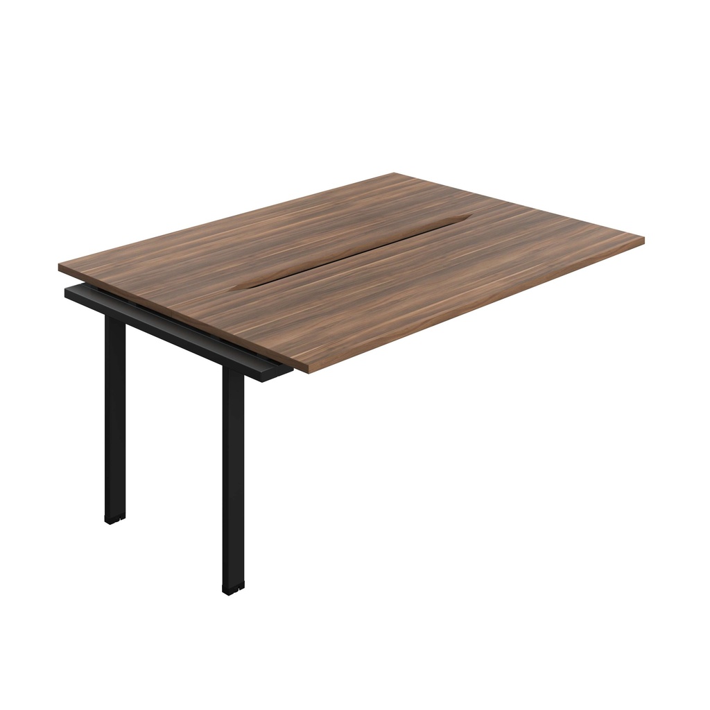 Synergy Bench Extension With Cut Out: 2 Person (Fsc) | 1600 X 700 | Dark Walnut/Black