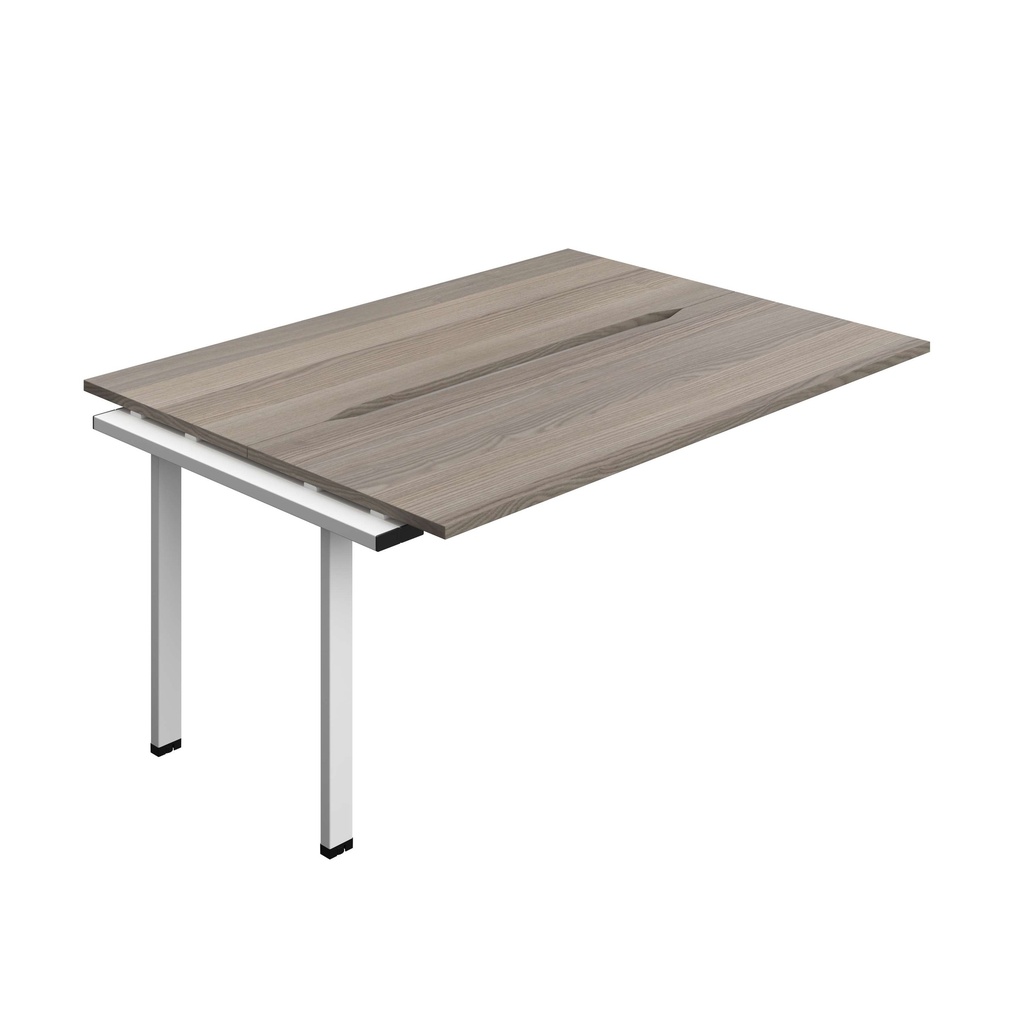Synergy Bench Extension With Cut Out: 2 Person (Fsc) | 1600 X 700 | Grey Oak/White